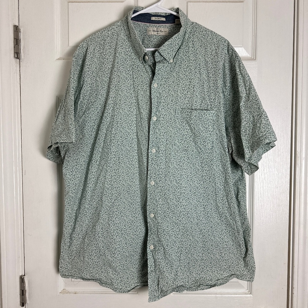 ! Hawker Rye Green Frat Floral Relaxed Fit Short Sleeve Button Down Men Size XXL